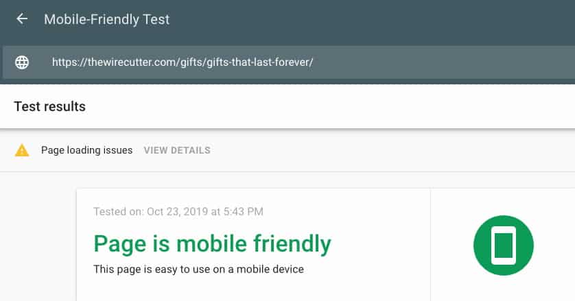 Mobile Friendly Test Tool Bookmarklet